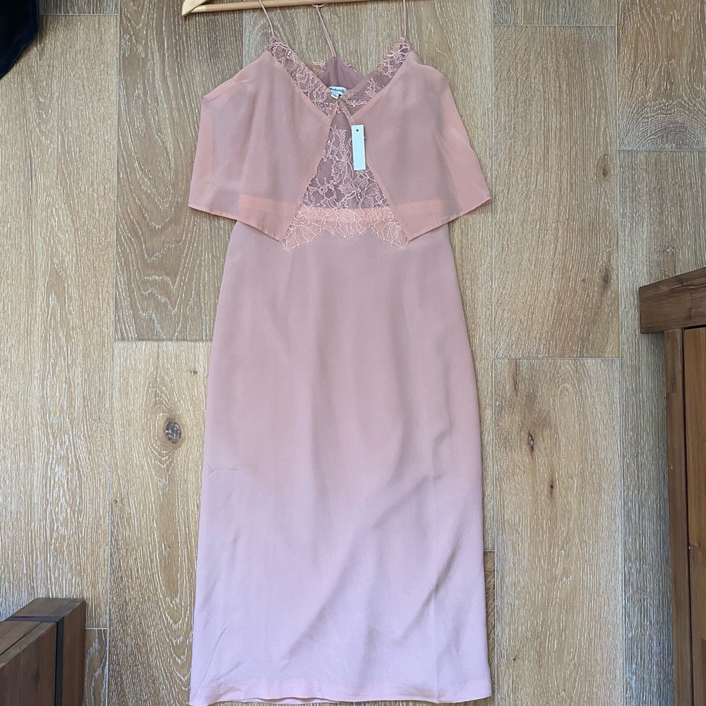 Madewell vintage style lace silk midi dress NWT